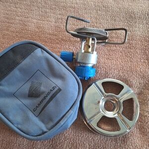 Camping gaz portable burner with carrying case
